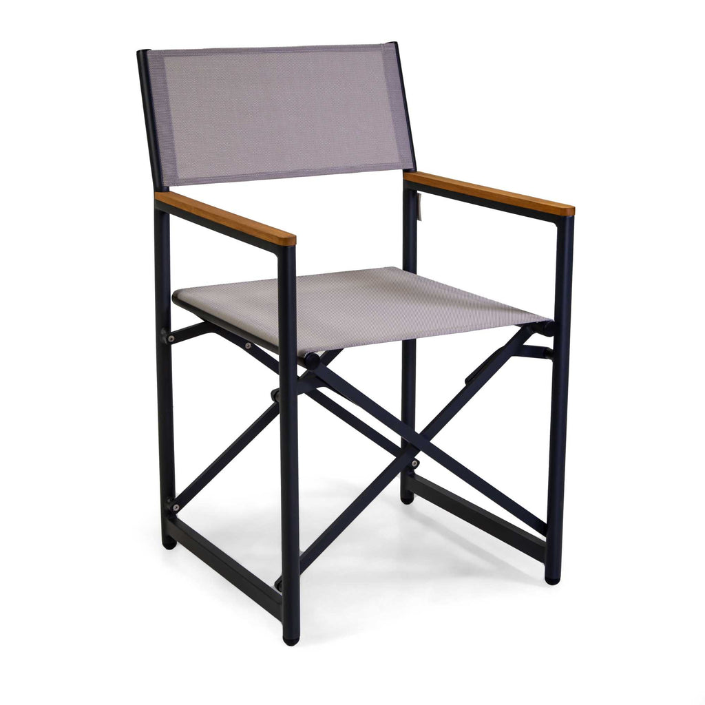Poltrona regista Honolulu alluminio e textilene antracite cm55x57h90