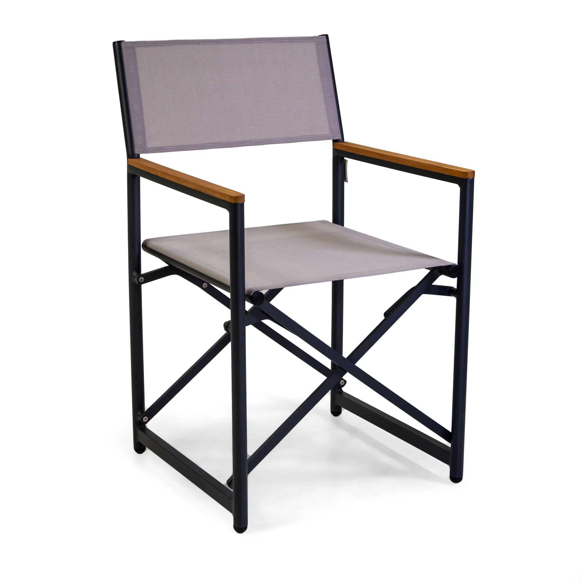 Poltrona regista Honolulu alluminio e textilene antracite cm55x57h90