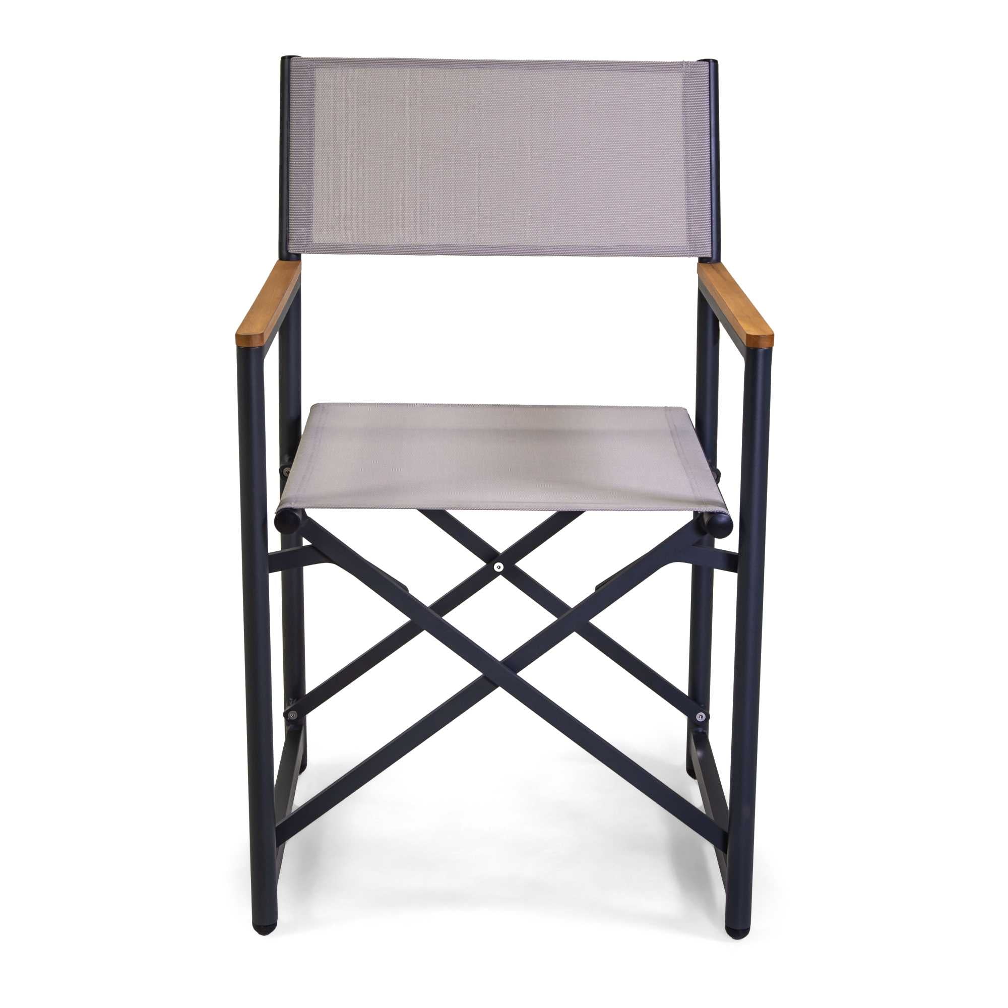 Poltrona regista Honolulu alluminio e textilene antracite cm55x57h90