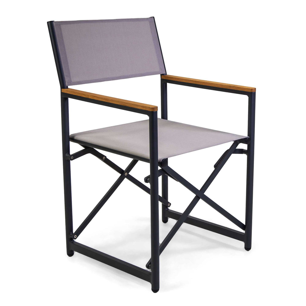 Poltrona regista Honolulu alluminio e textilene antracite cm55x57h90