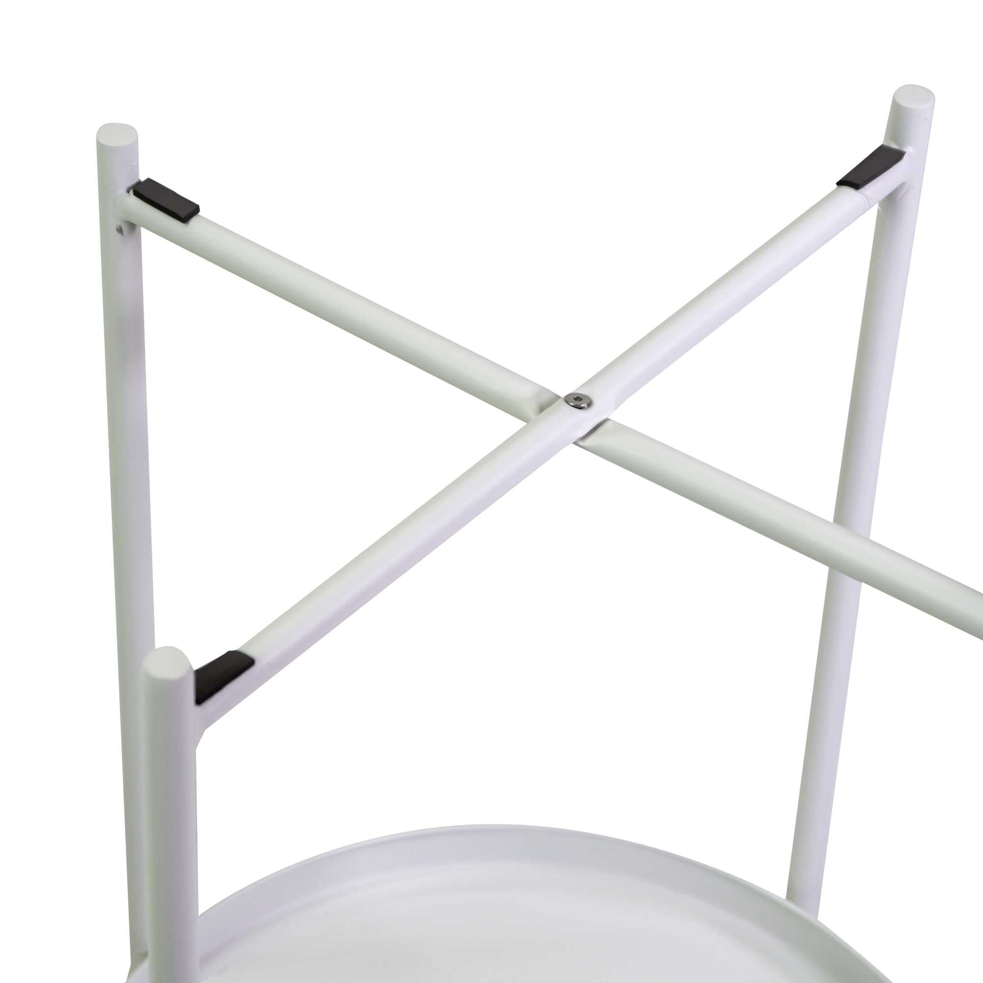 Tavolino metallo Hiro bianco tondo 2 piani cm ø40h50