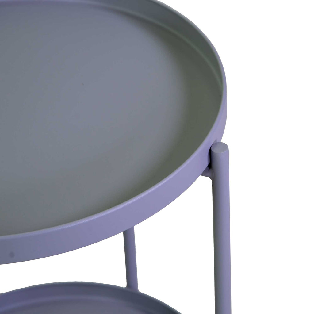 Tavolino metallo Hiro grigio tondo 2 piani cm ø40h50