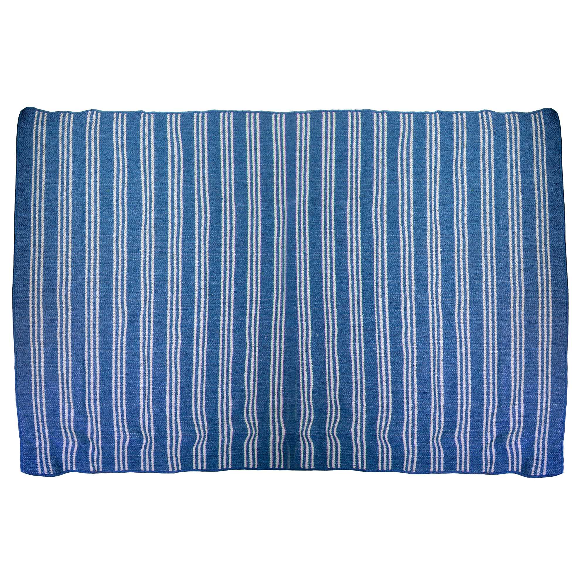 Tappeto da esterno polipropilene righe azzurro rettangolare cm200x300