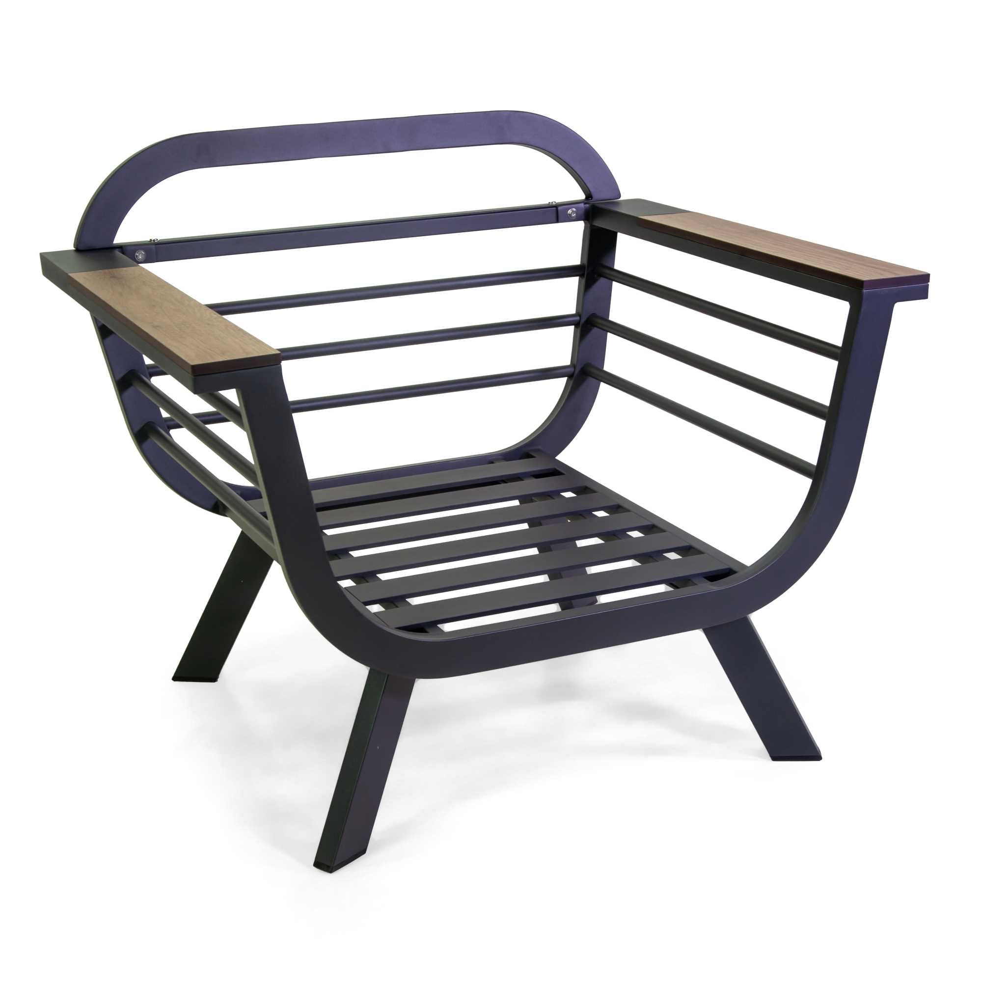 Salotto alluminio New Riverside antracite 3posti (bracciolo in hpl)