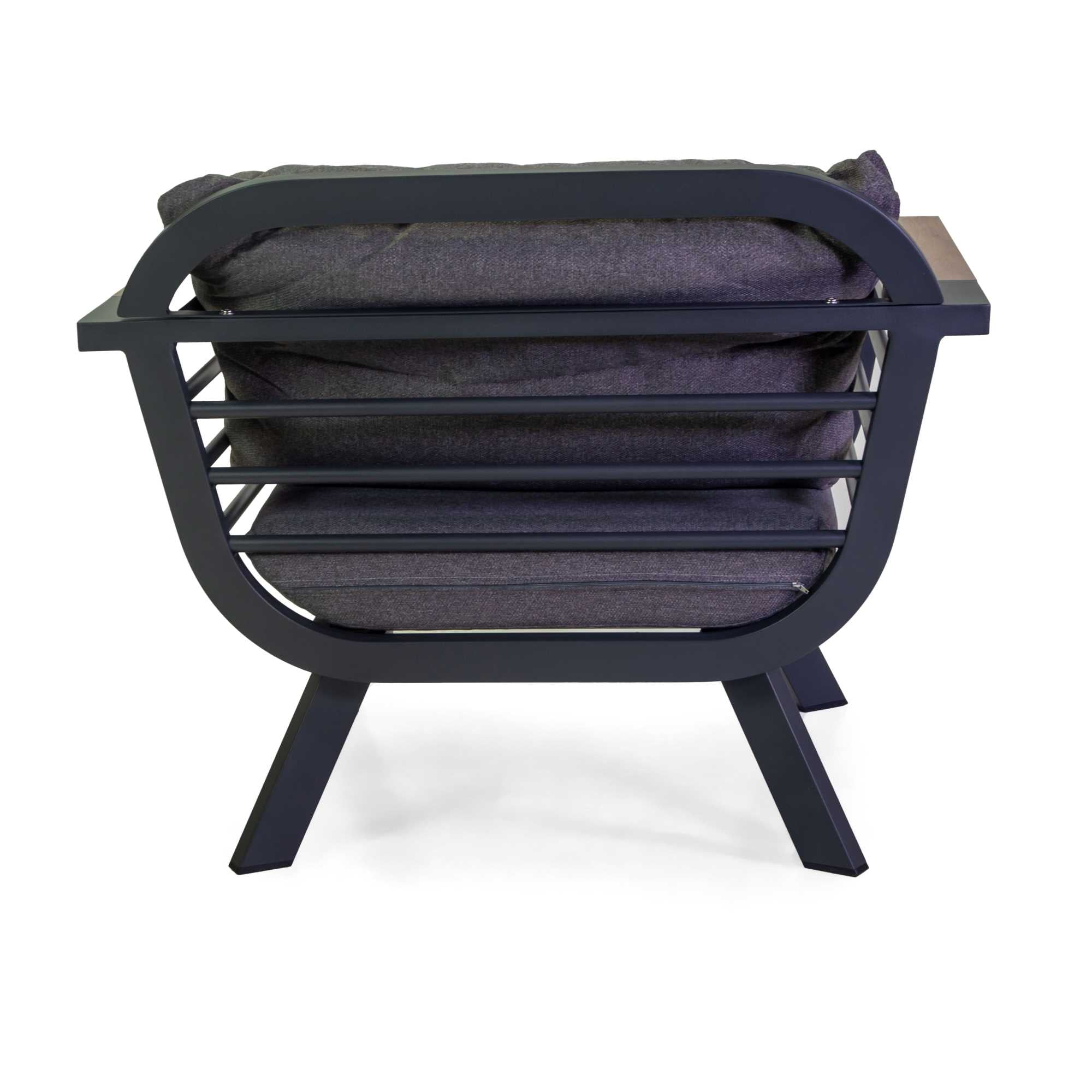 Salotto alluminio New Riverside antracite 3posti (bracciolo in hpl)
