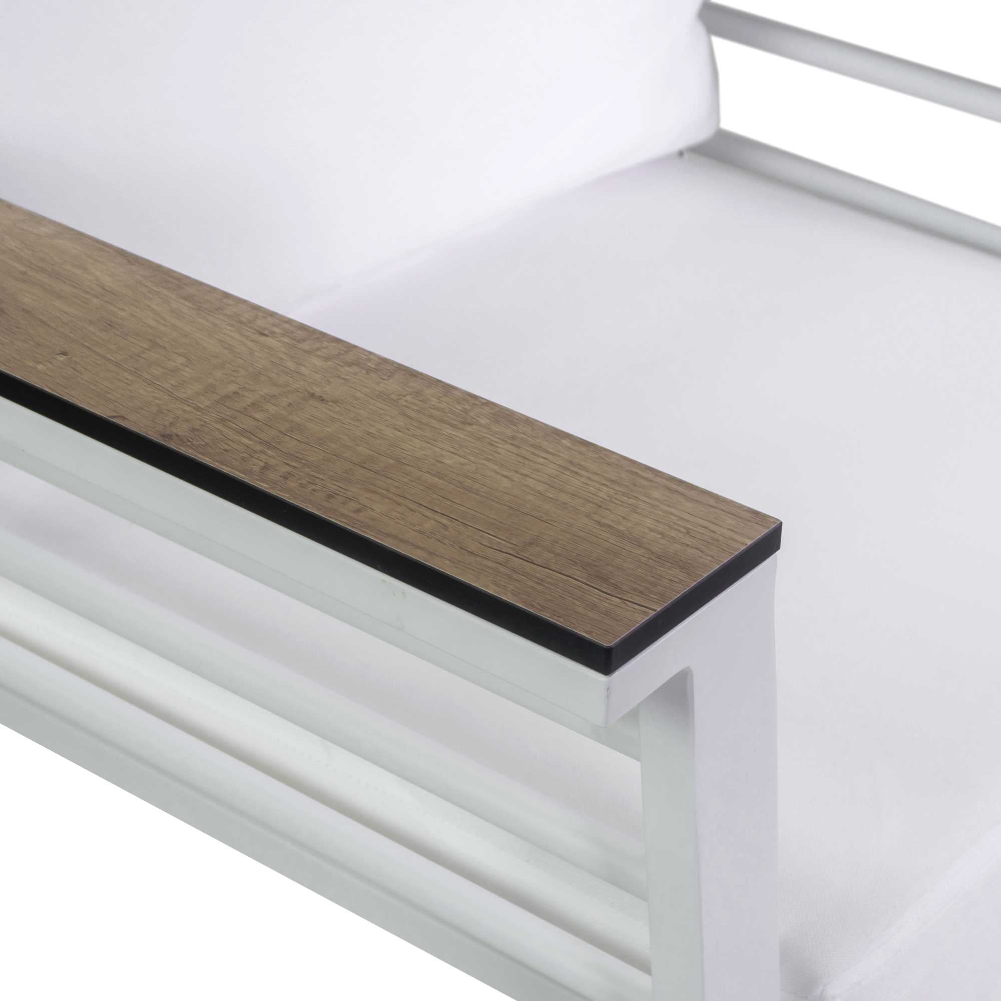 Salotto alluminio New Riverside bianco 3 posti (bracciolo in hpl)