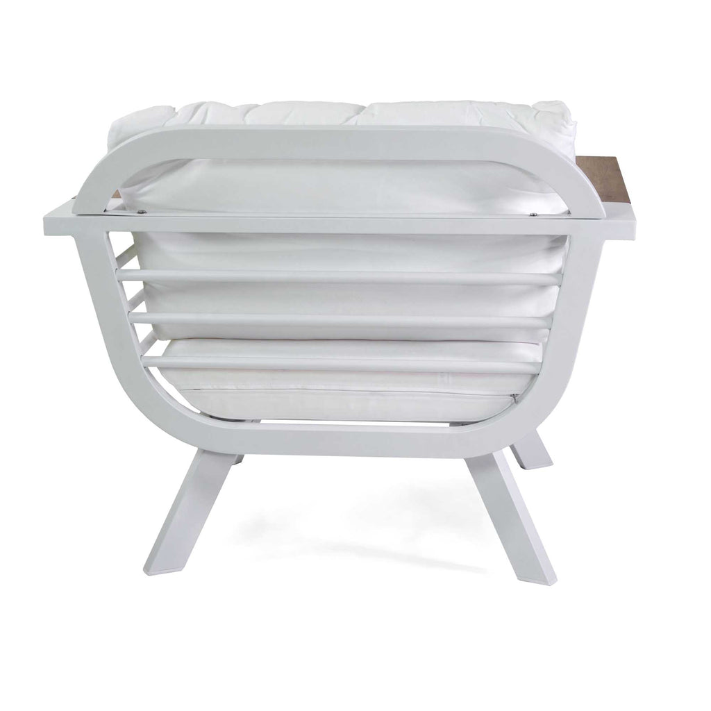 Salotto alluminio New Riverside bianco 3 posti (bracciolo in hpl)