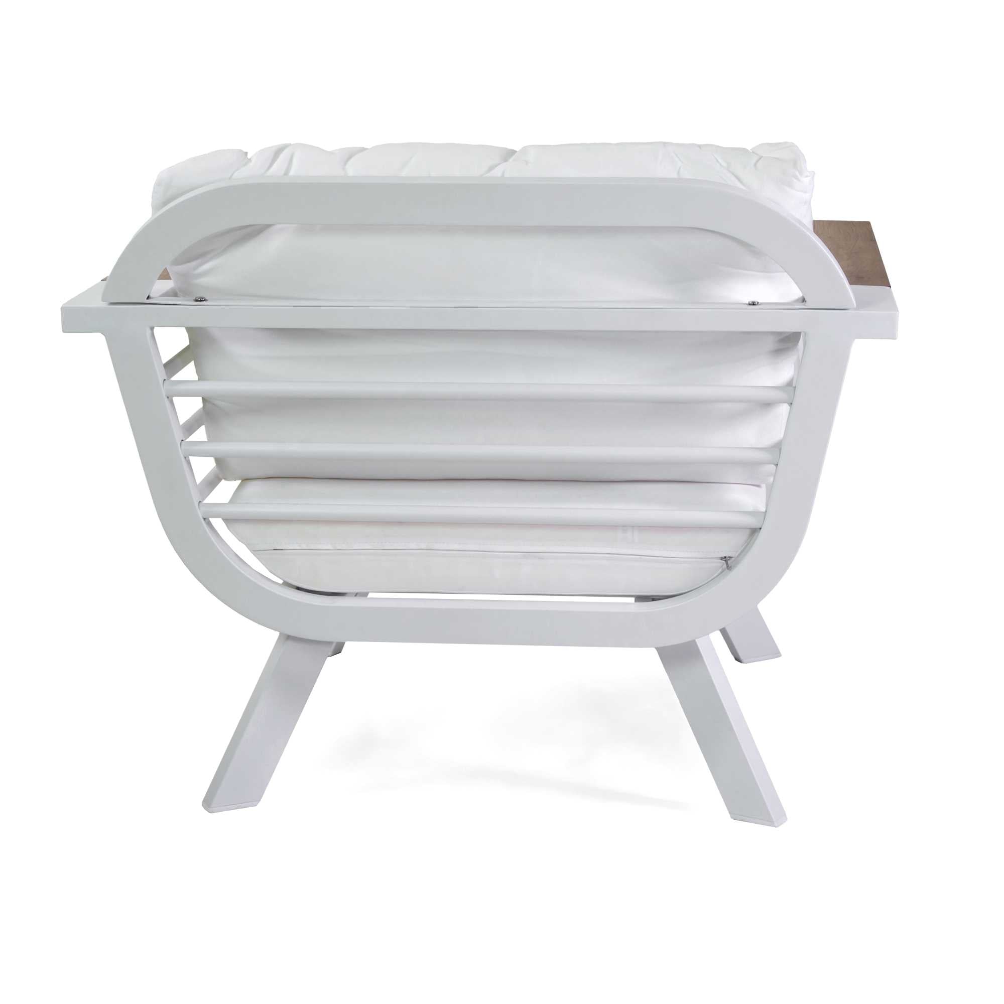 Salotto alluminio New Riverside bianco 3 posti (bracciolo in hpl)