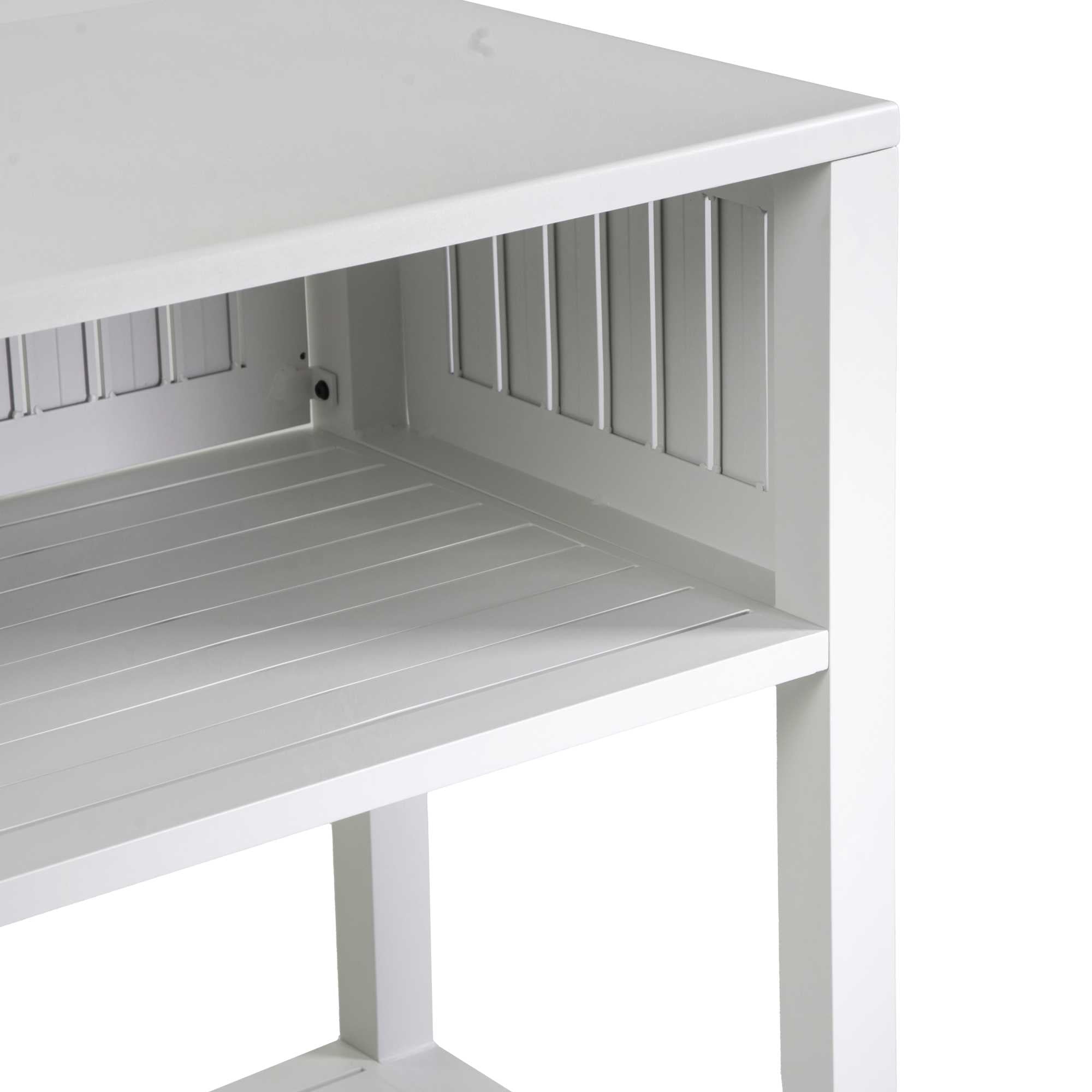 Carrello alluminio bianco cm102x54,5h90