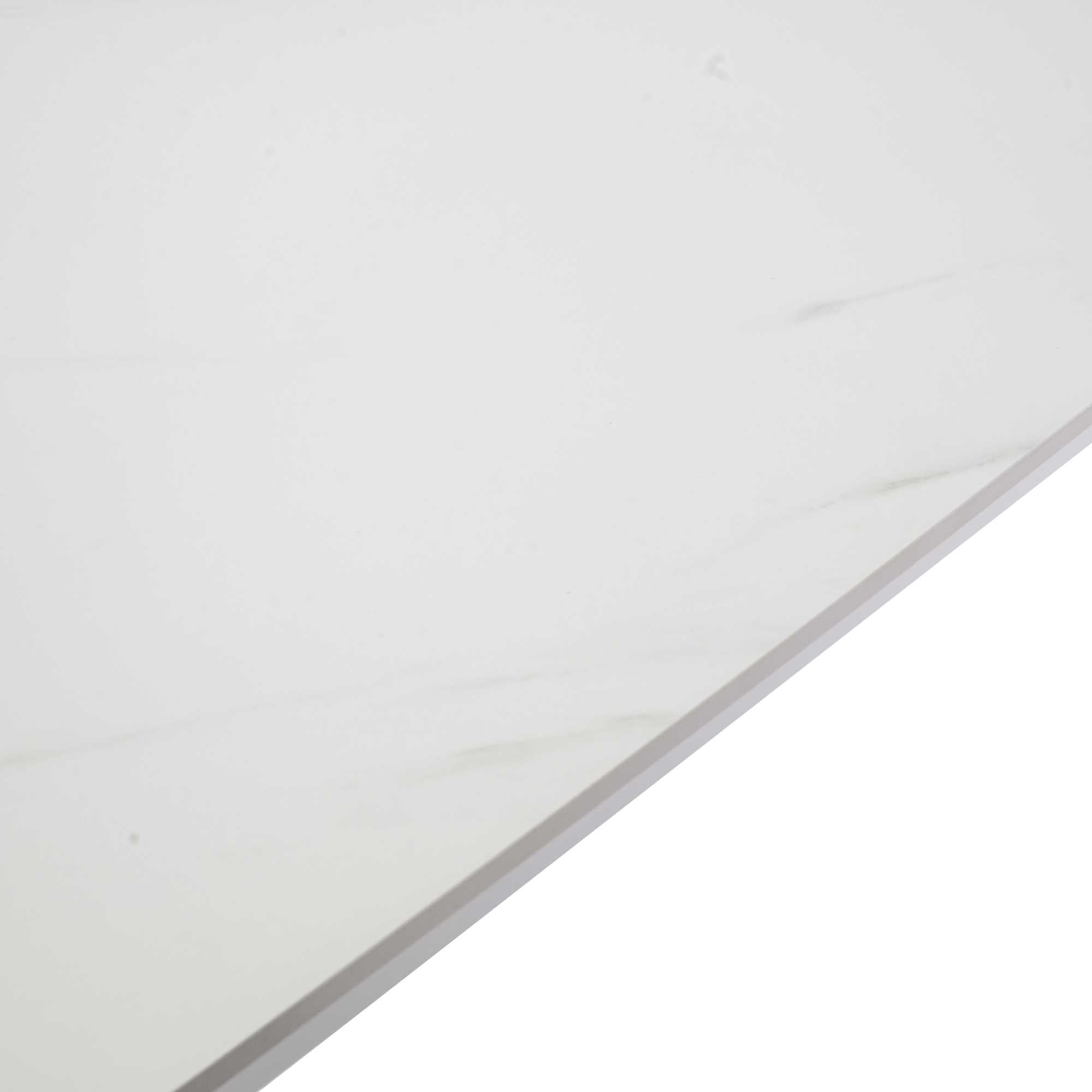 Tavolo alluminio Bakersfield top pietrasinterizzata bianco cm160x80h75