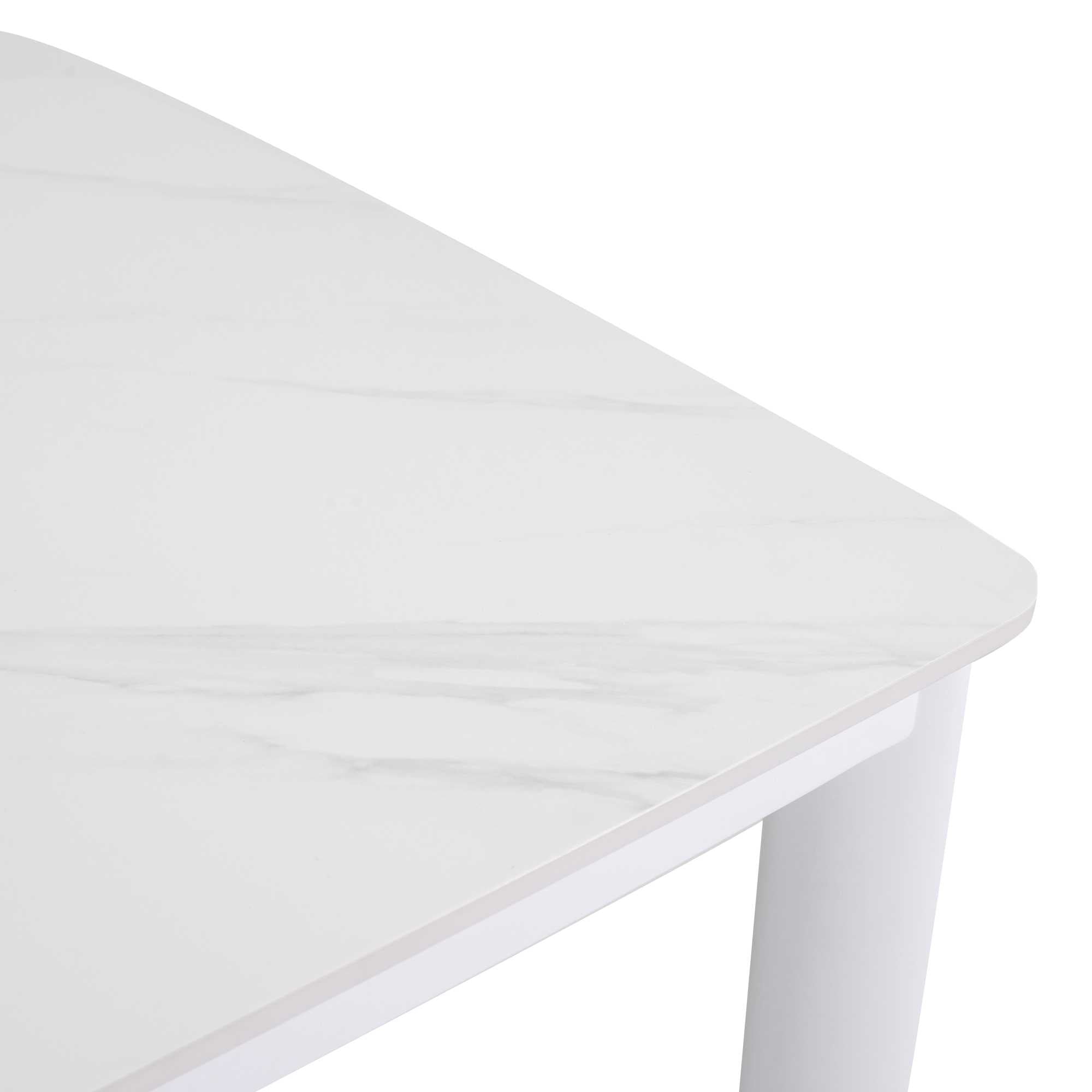 Tavolo alluminio Bakersfield top pietrasinterizzata bianco cm160x80h75