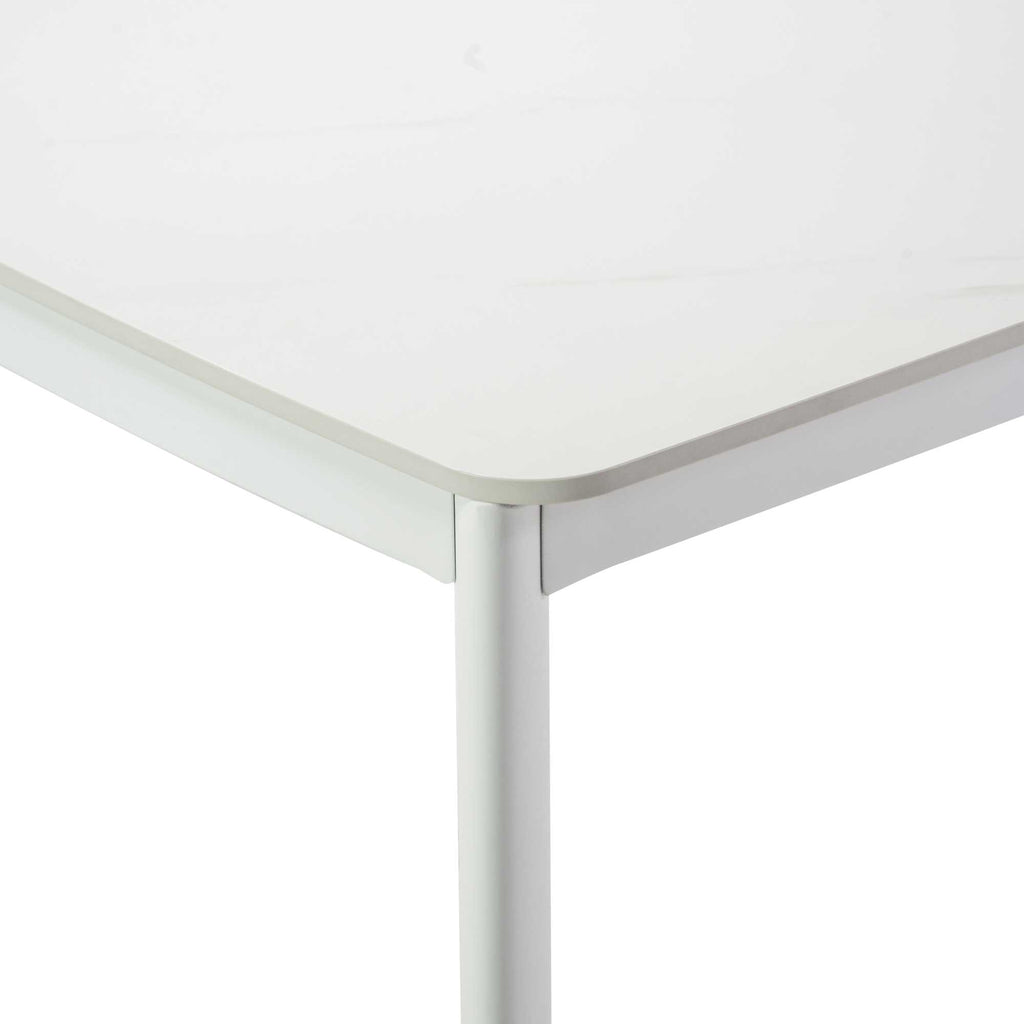 Tavolo alluminio Bakersfield top pietrasinterizzata bianco cm160x80h75