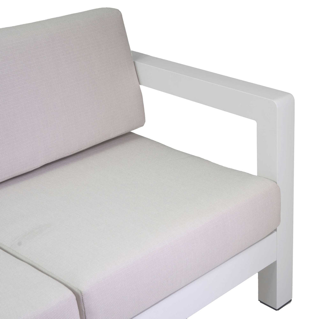 Salotto alluminio El Paso 2 posti bianco con cuscini
