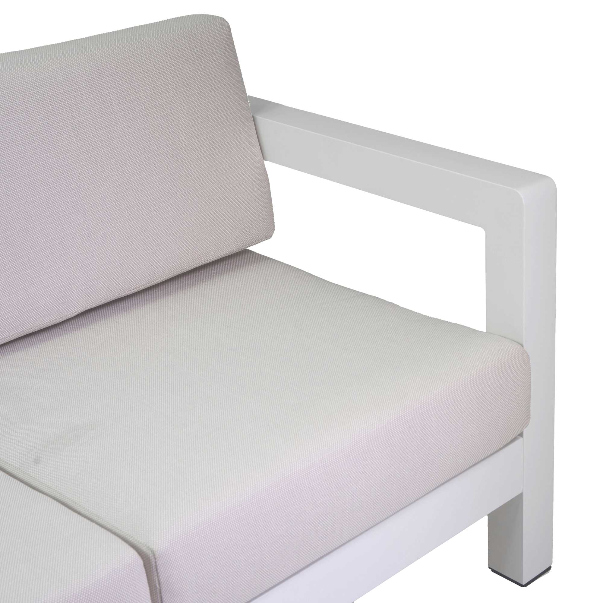 Salotto alluminio El Paso 2 posti bianco con cuscini