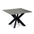Tavolino metallo top pietra sinterizzata grigio cm65x65h45