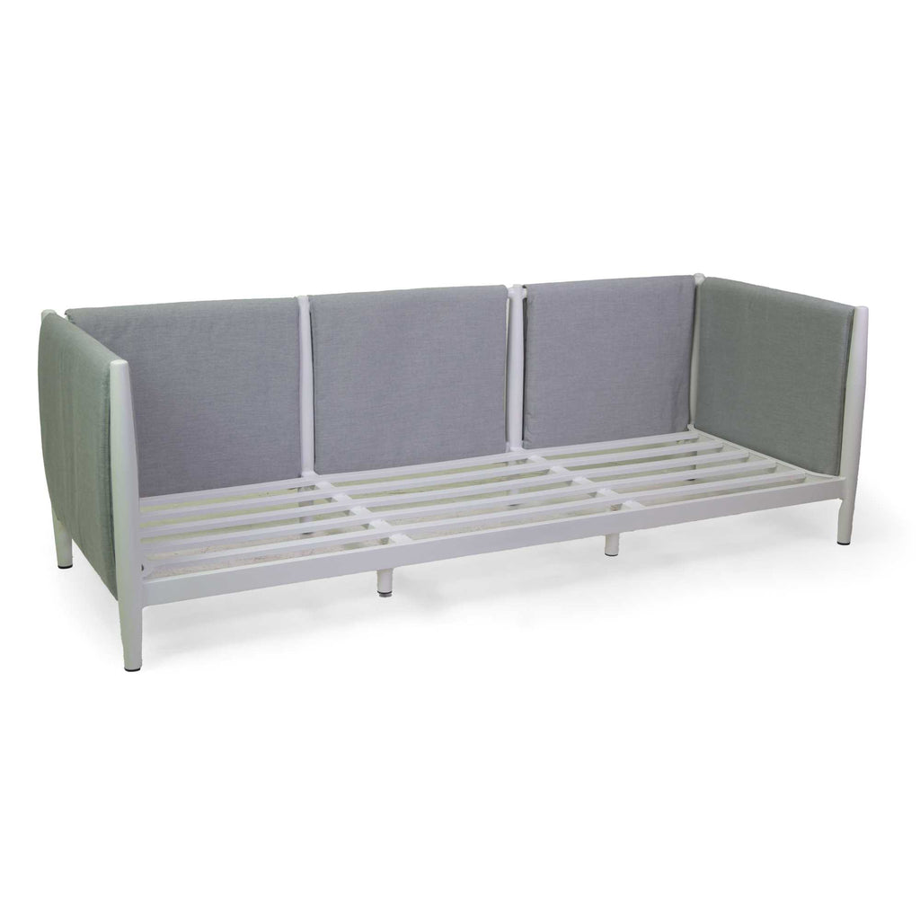 Salotto alluminio Colton bianco c/ cuscini grigio