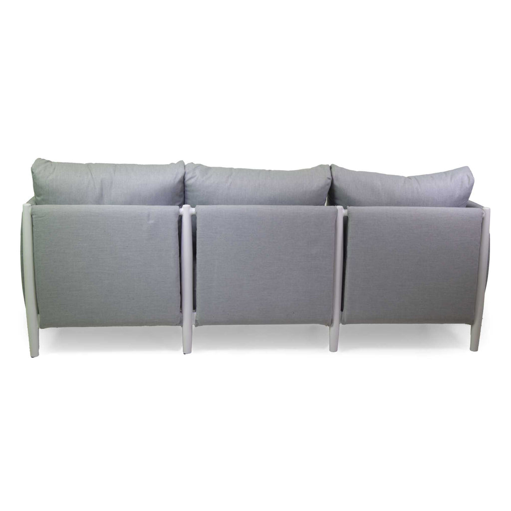 Salotto alluminio Colton bianco c/ cuscini grigio