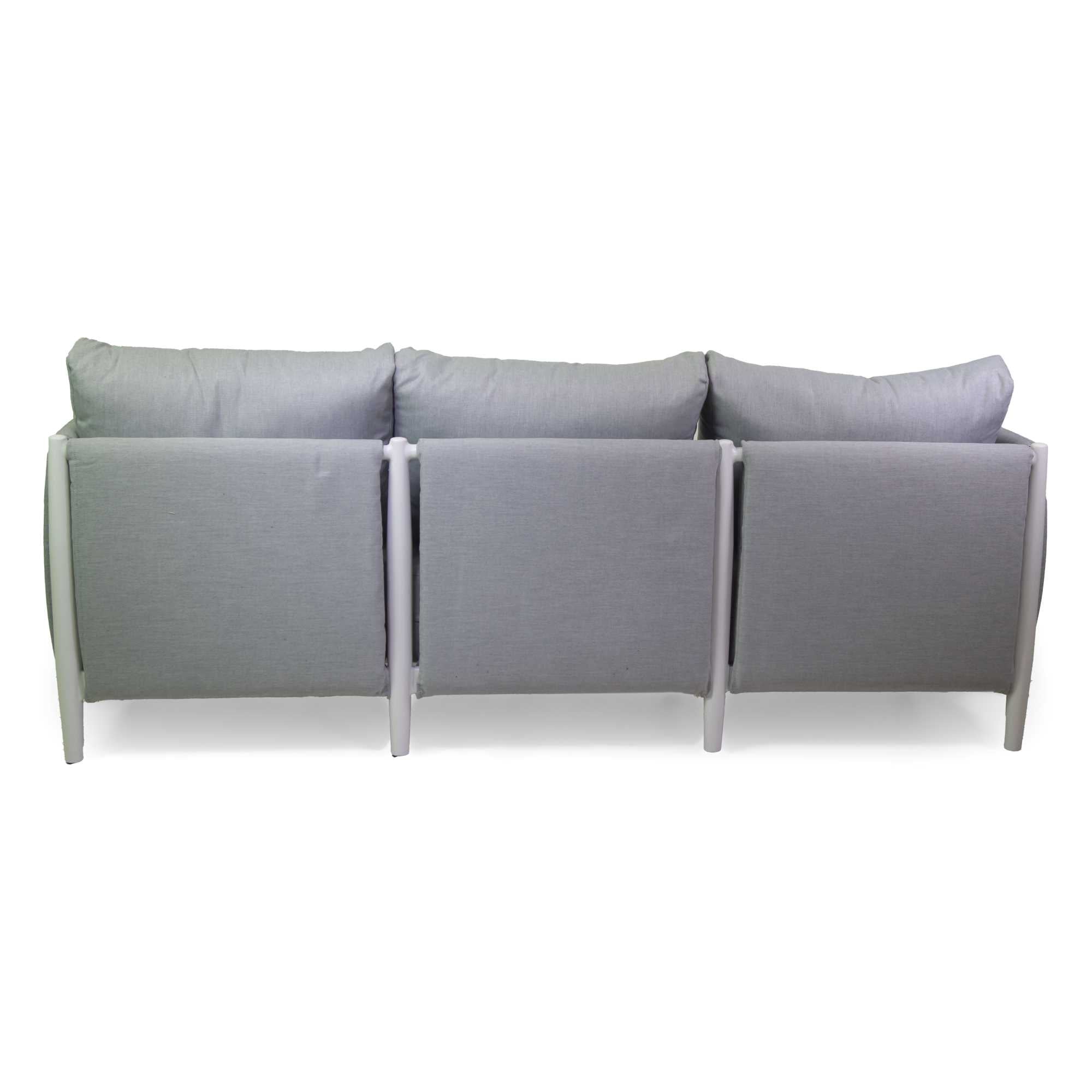 Salotto alluminio Colton bianco c/ cuscini grigio