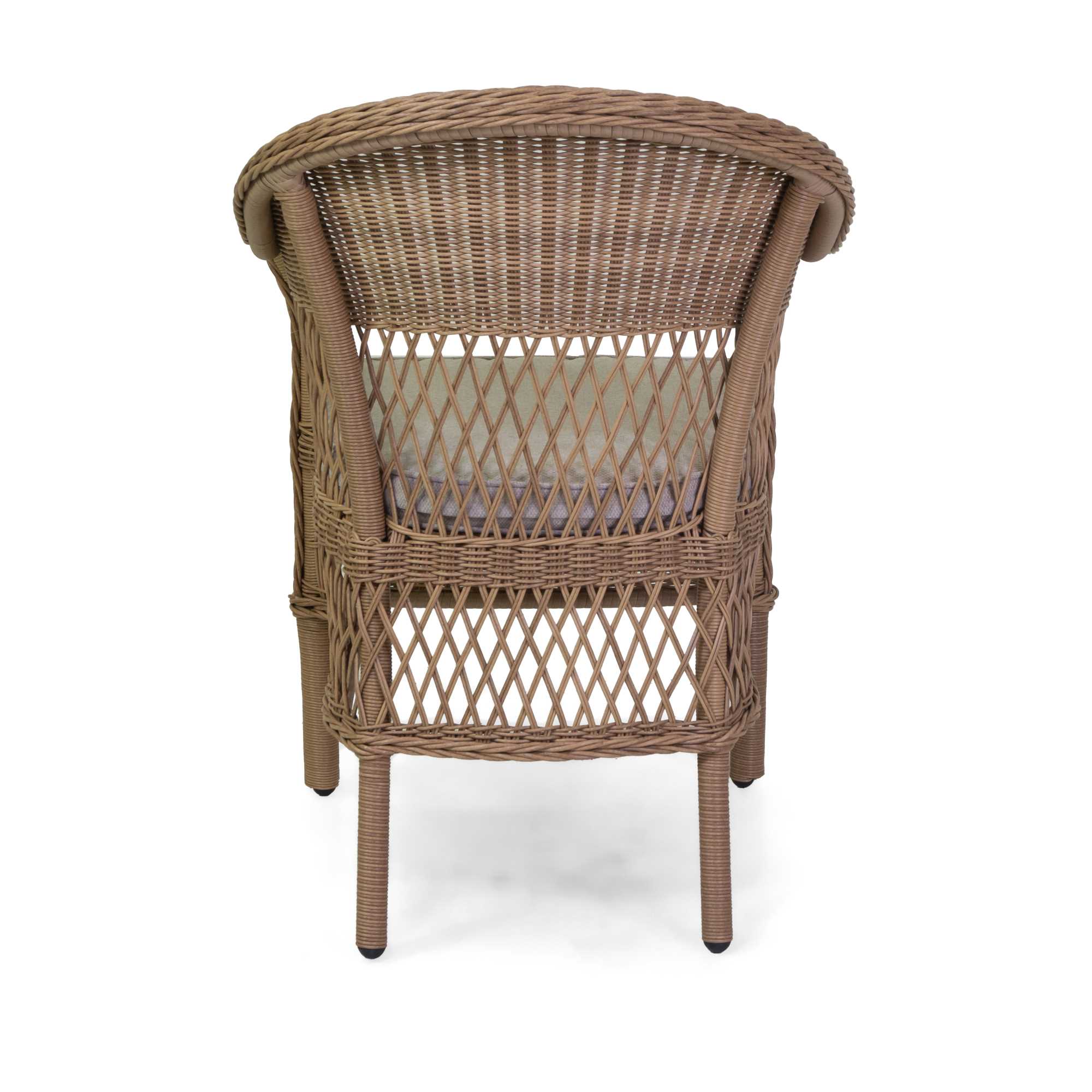 Poltrona alluminio polyrattan Murrieta naturale c/cuscino cm62x66h88