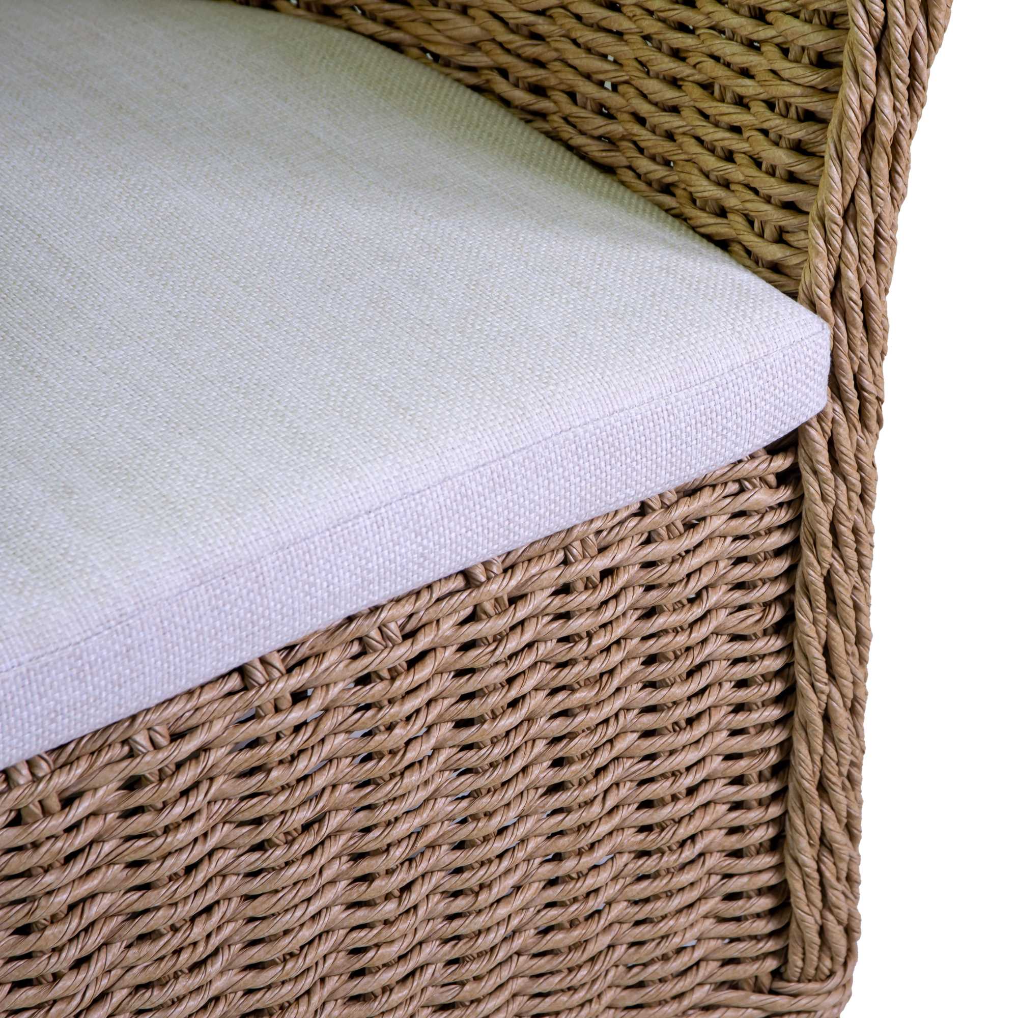 Poltrona polyrattan Oakland naturale c/cuscino cm63x69h82