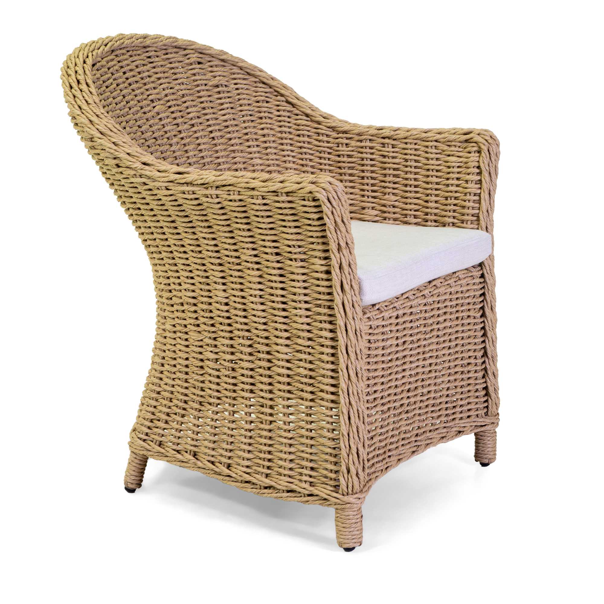 Poltrona polyrattan Oakland naturale c/cuscino cm63x69h82