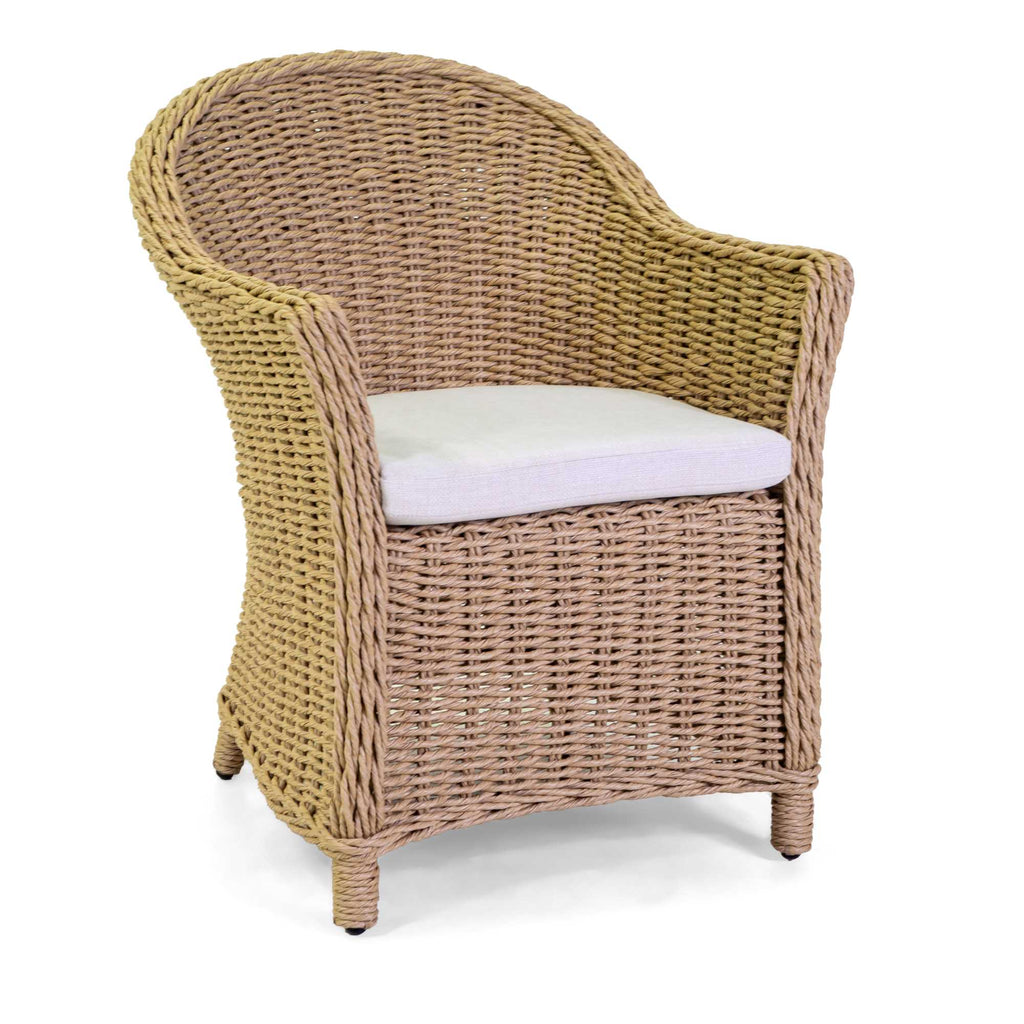 Poltrona polyrattan Oakland naturale c/cuscino cm63x69h82