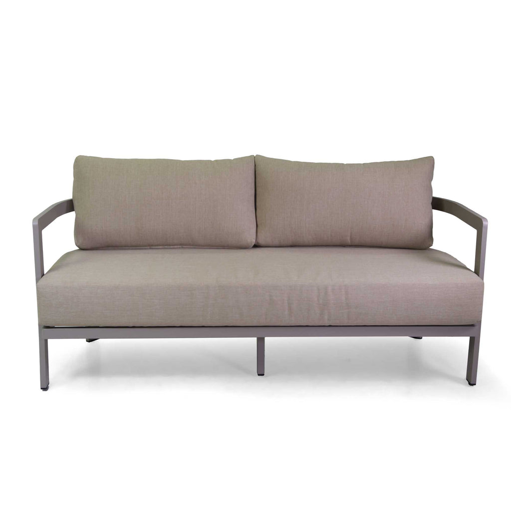 Salotto alluminio Aledo 2 posti tortorac/cuscini beige