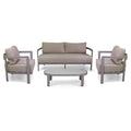 Salotto alluminio Aledo 2 posti tortorac/cuscini beige