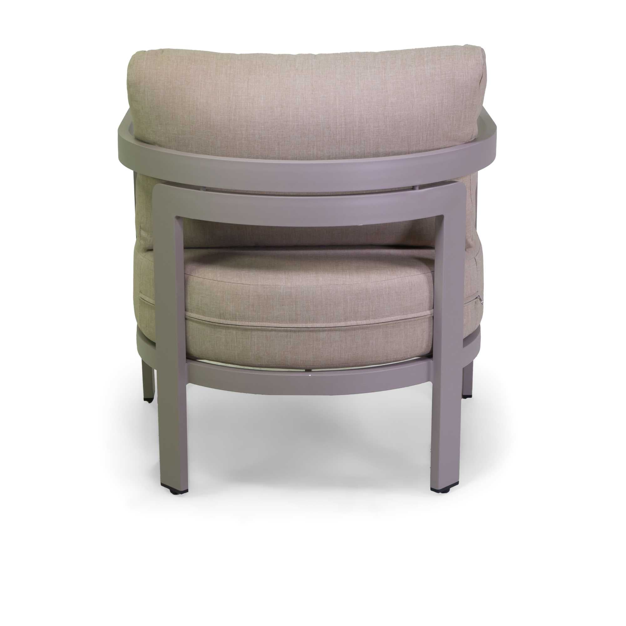Salotto alluminio Aledo 2 posti tortorac/cuscini beige