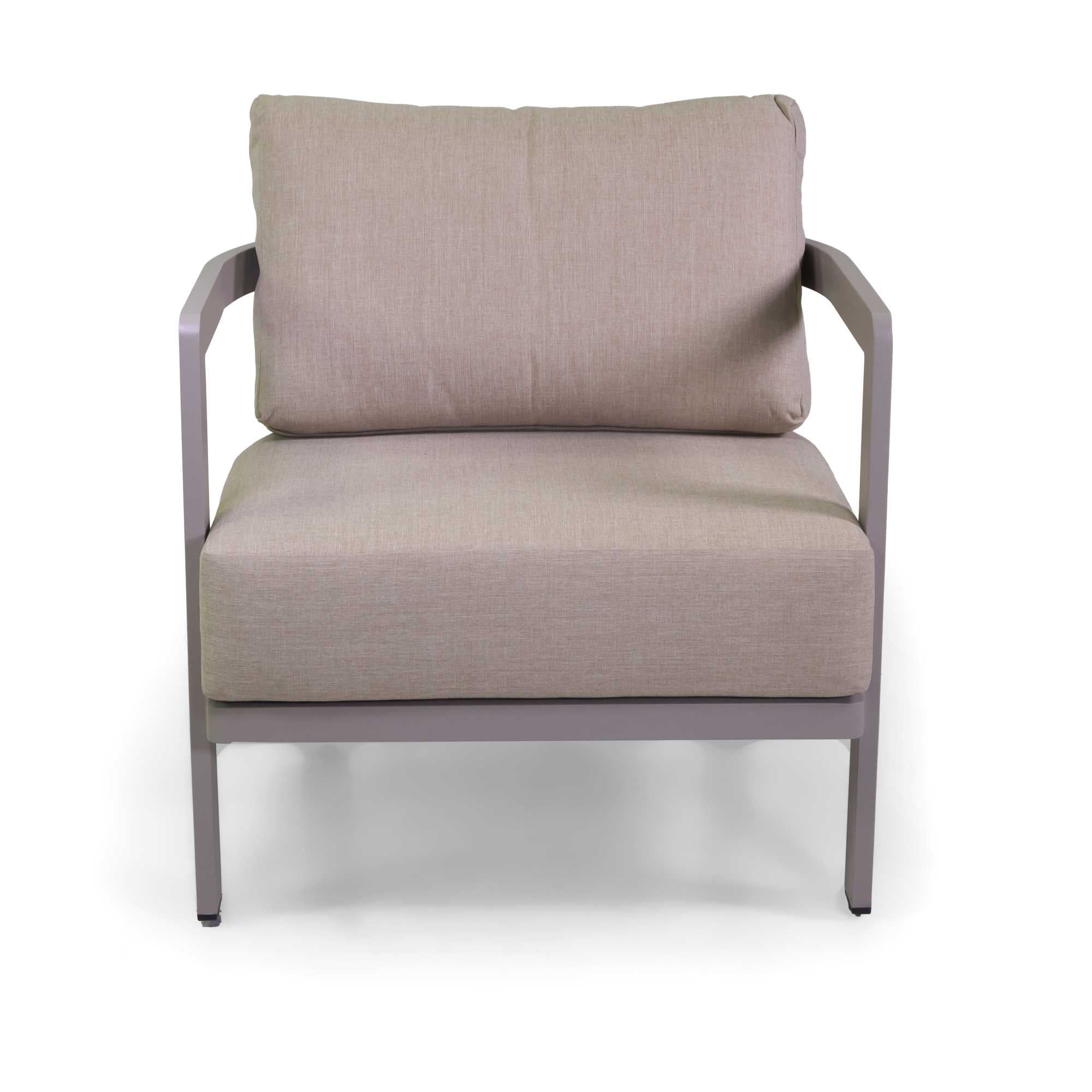 Salotto alluminio Aledo 2 posti tortorac/cuscini beige