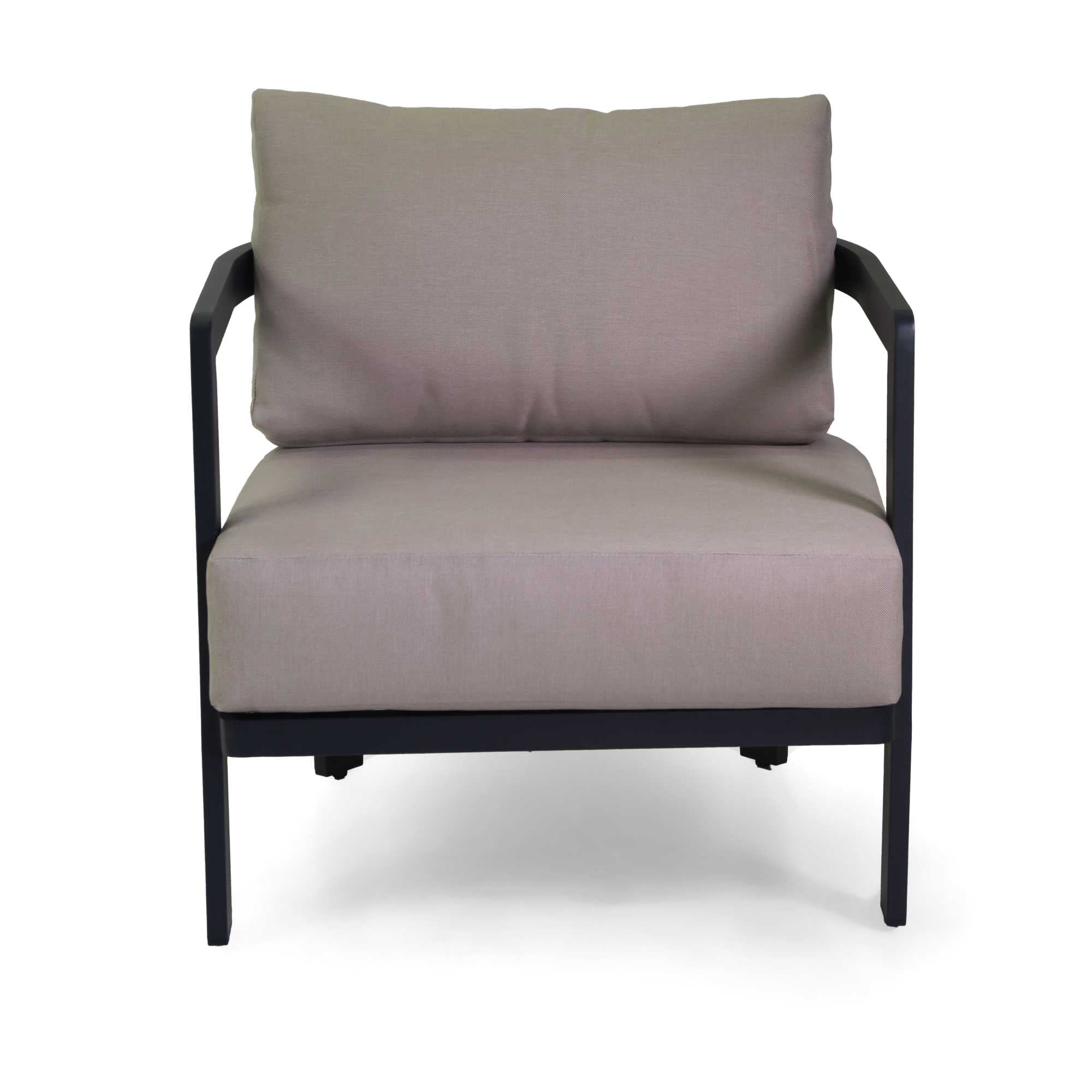 Salotto alluminio Aledo 2 posti antracite c/cuscini beige