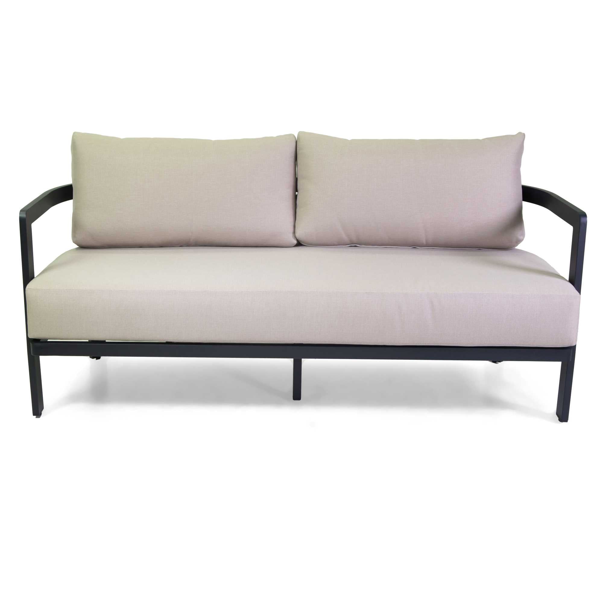 Salotto alluminio Aledo 2 posti antracite c/cuscini beige