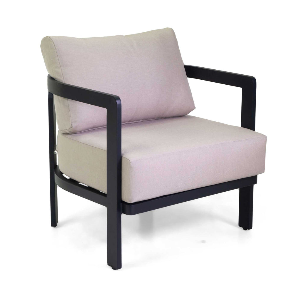 Salotto alluminio Aledo 2 posti antracite c/cuscini beige