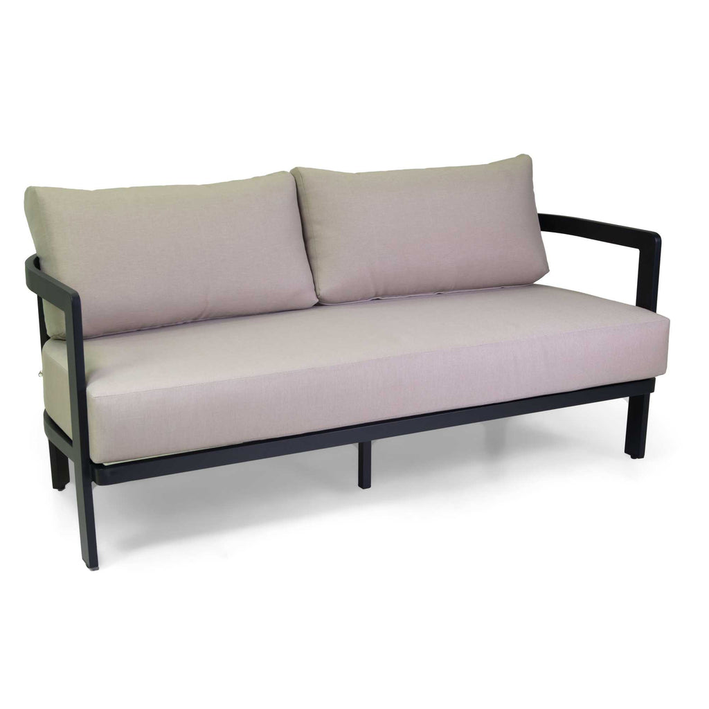 Salotto alluminio Aledo 2 posti antracite c/cuscini beige