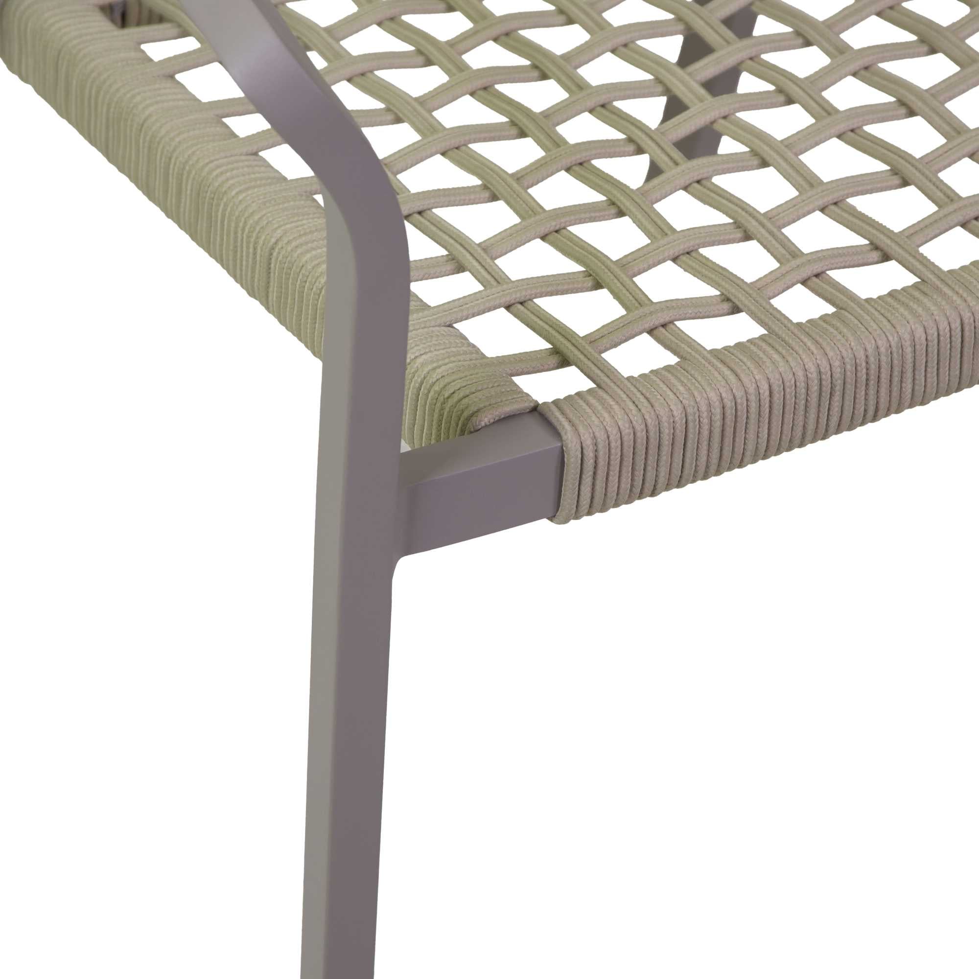 Poltrona alluminio Aledo tortora c/corda beige cm57x58,5h85