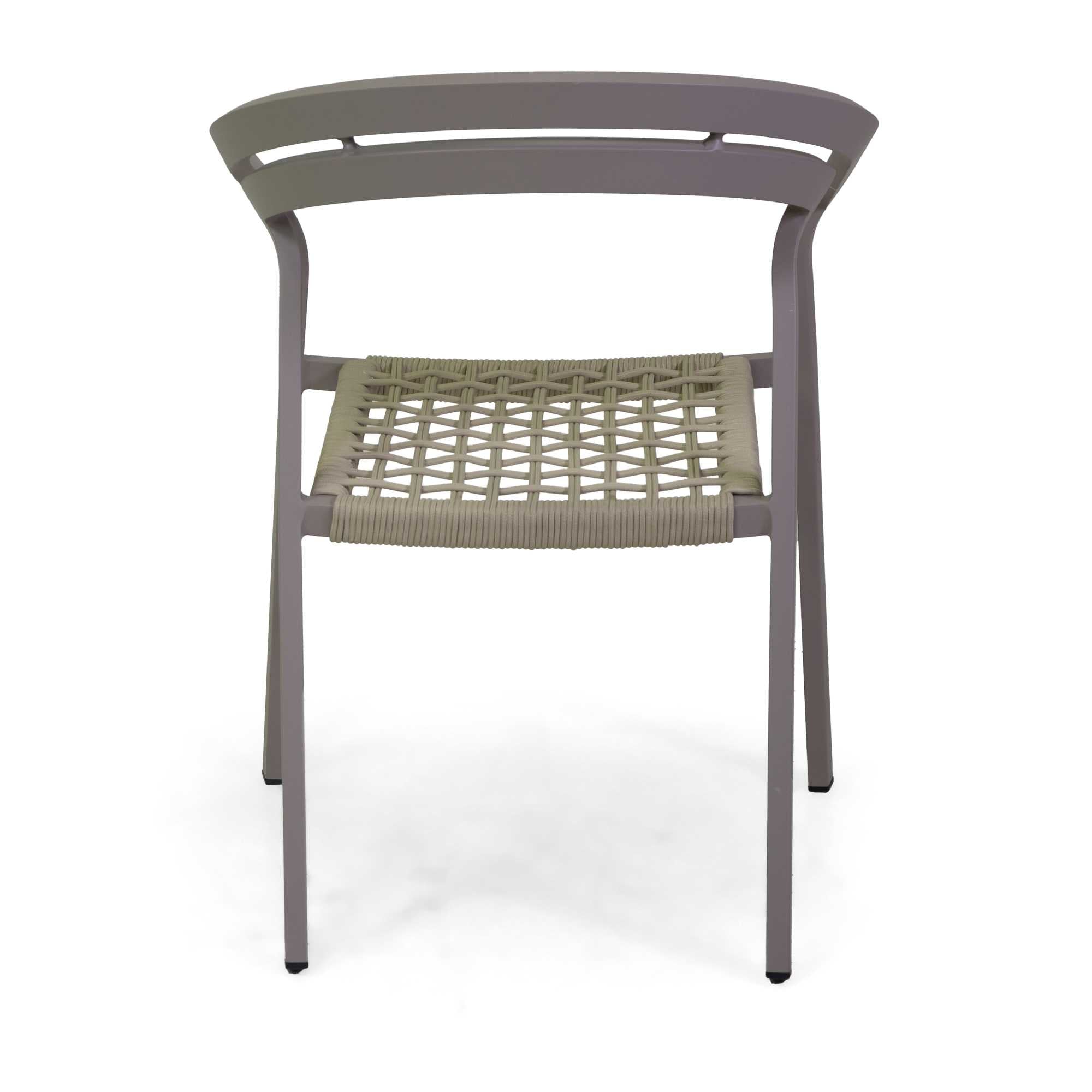 Poltrona alluminio Aledo tortora c/corda beige cm57x58,5h85