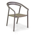 Poltrona alluminio Aledo tortora c/corda beige cm57x58,5h85