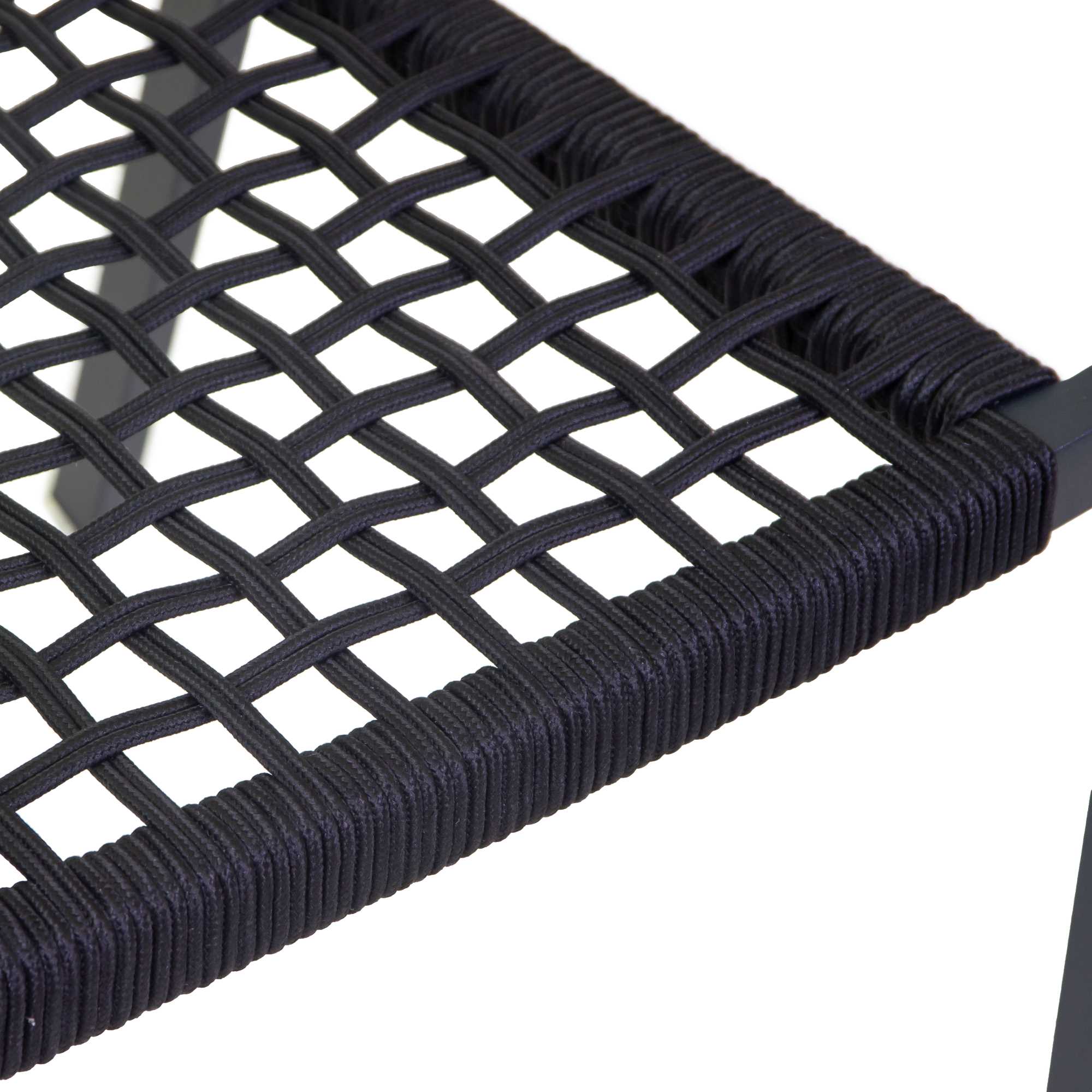 Poltrona alluminio Aledo antracite c/corda nero cm57x58,5h85