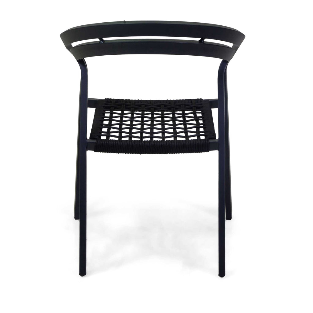 Poltrona alluminio Aledo antracite c/corda nero cm57x58,5h85