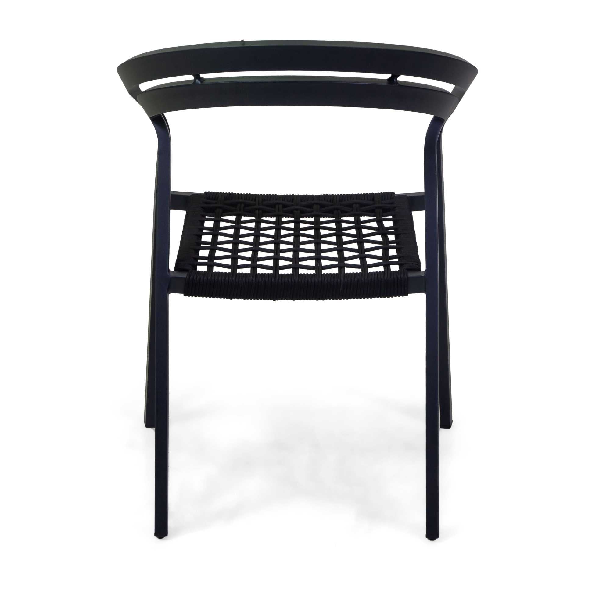 Poltrona alluminio Aledo antracite c/corda nero cm57x58,5h85