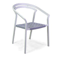 Poltrona alluminio Aledo bianco c/cordagrigio chiaro cm57x58,5h85
