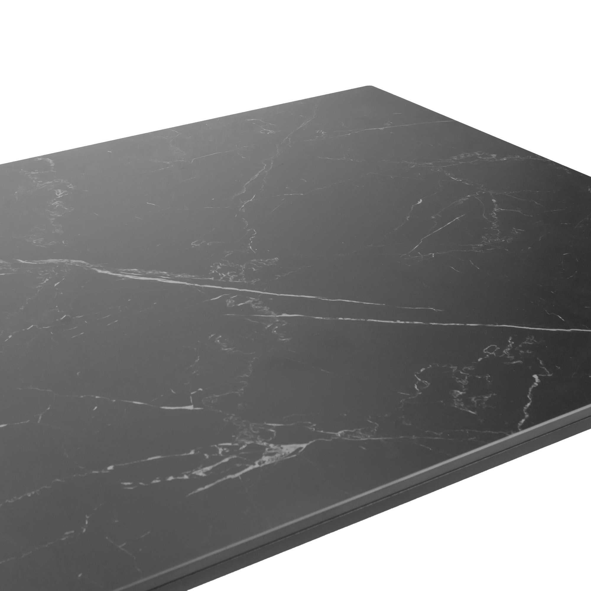 Tavolo alluminio Bakersfield top pietrasinterizzata antracite cm160x80h75