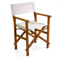Poltrona legno e tessuto olefin Miramar stile regista naturale 51x55,5 h82 cm