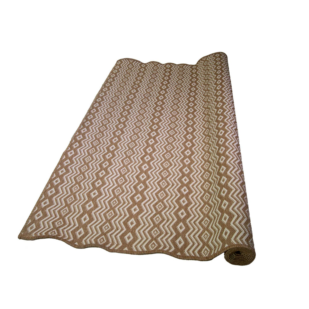 Tappeto da esterno polipropilene rombi naturale bianco rettangolare cm200x300