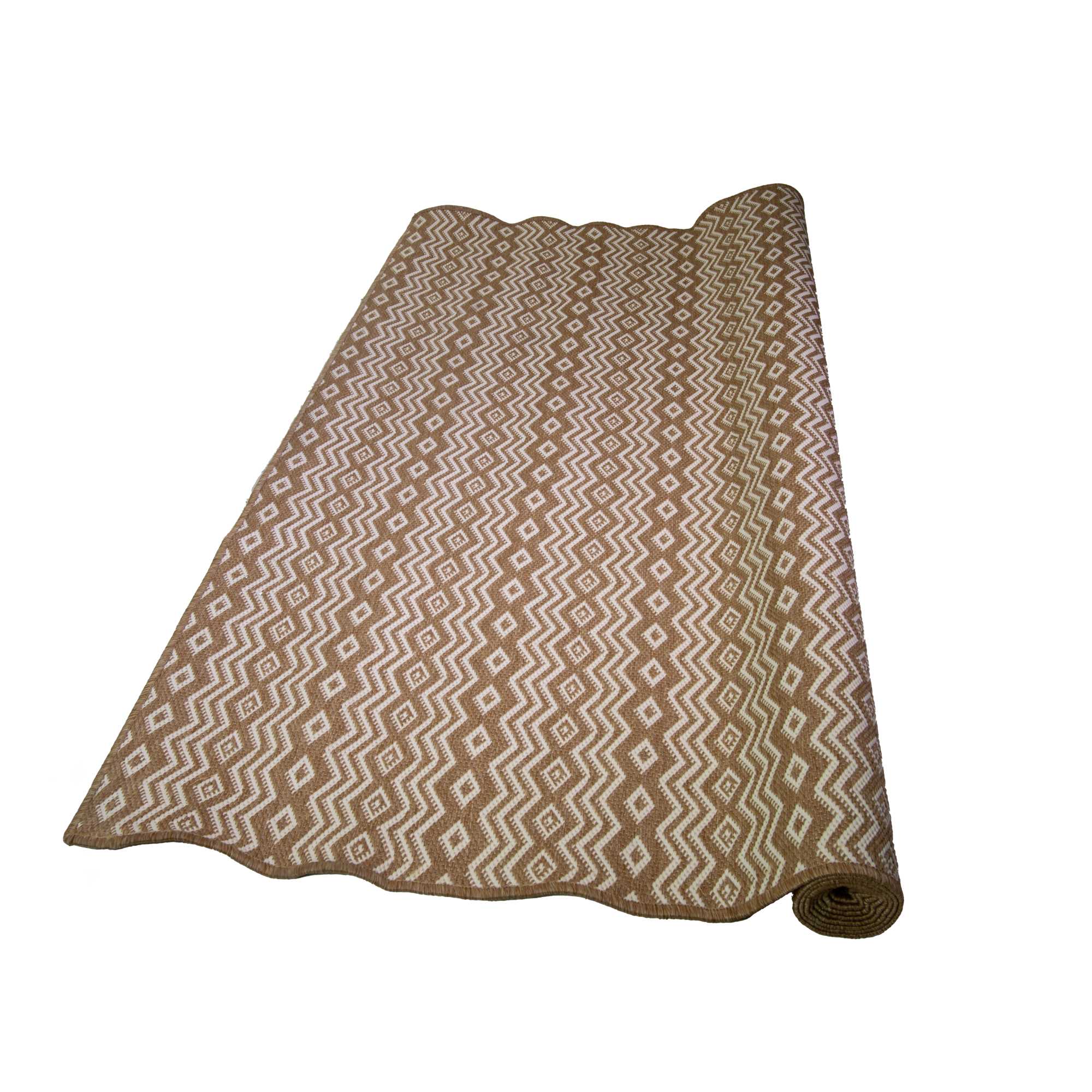 Tappeto da esterno polipropilene rombi naturale bianco rettangolare cm200x300