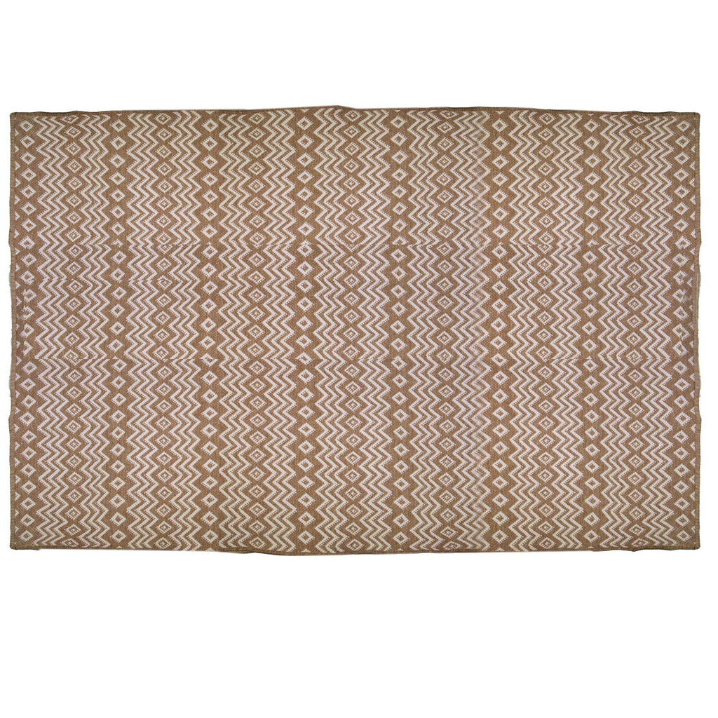 Tappeto da esterno polipropilene rombi naturale bianco rettangolare cm200x300