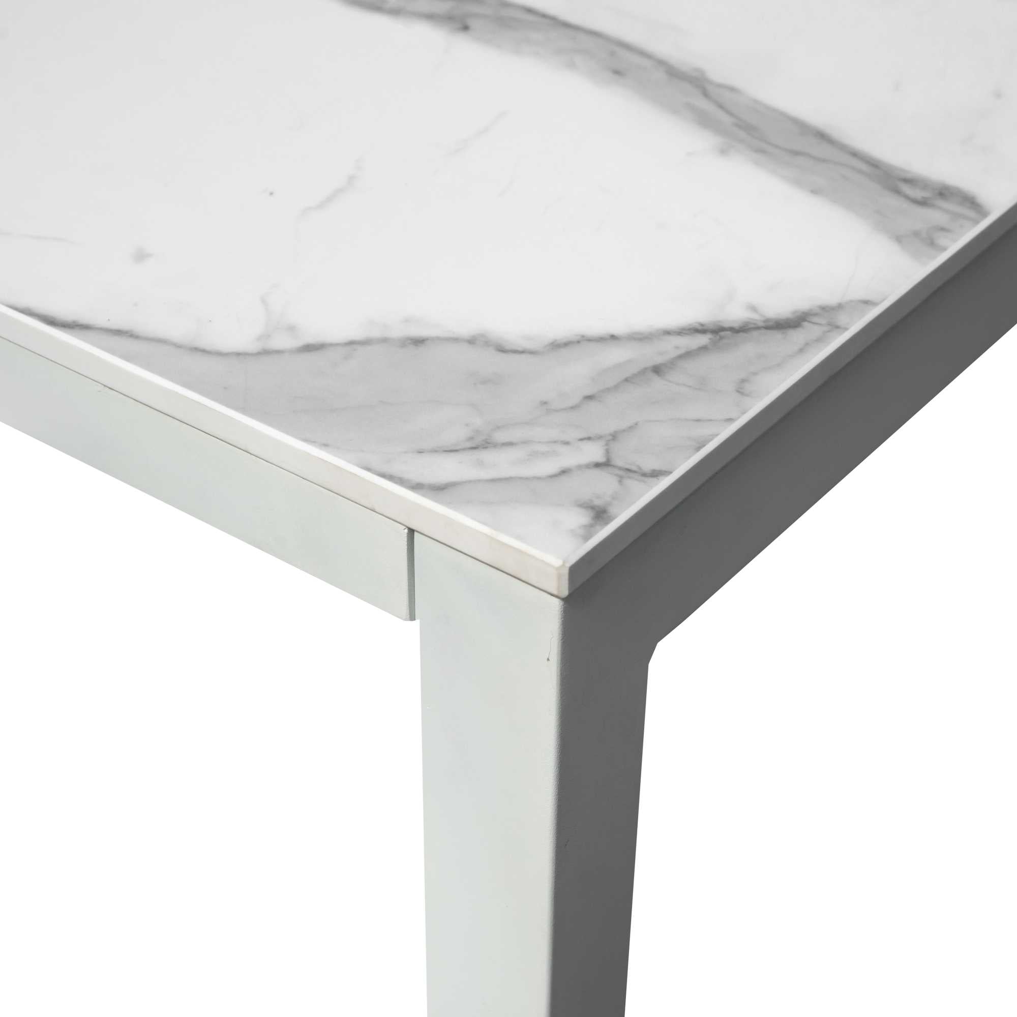 Mobile alluminio Idaho bianco ante teaktop pietra sinterizzata cm160x60h90