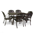 Completo pranzo Maryland 7 pezzi (Tavolo + 6 sedie) in alluminio pressofuso bronzo