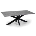 Tavolino metallo top pietra sinterizzata grigio cm120x65h45