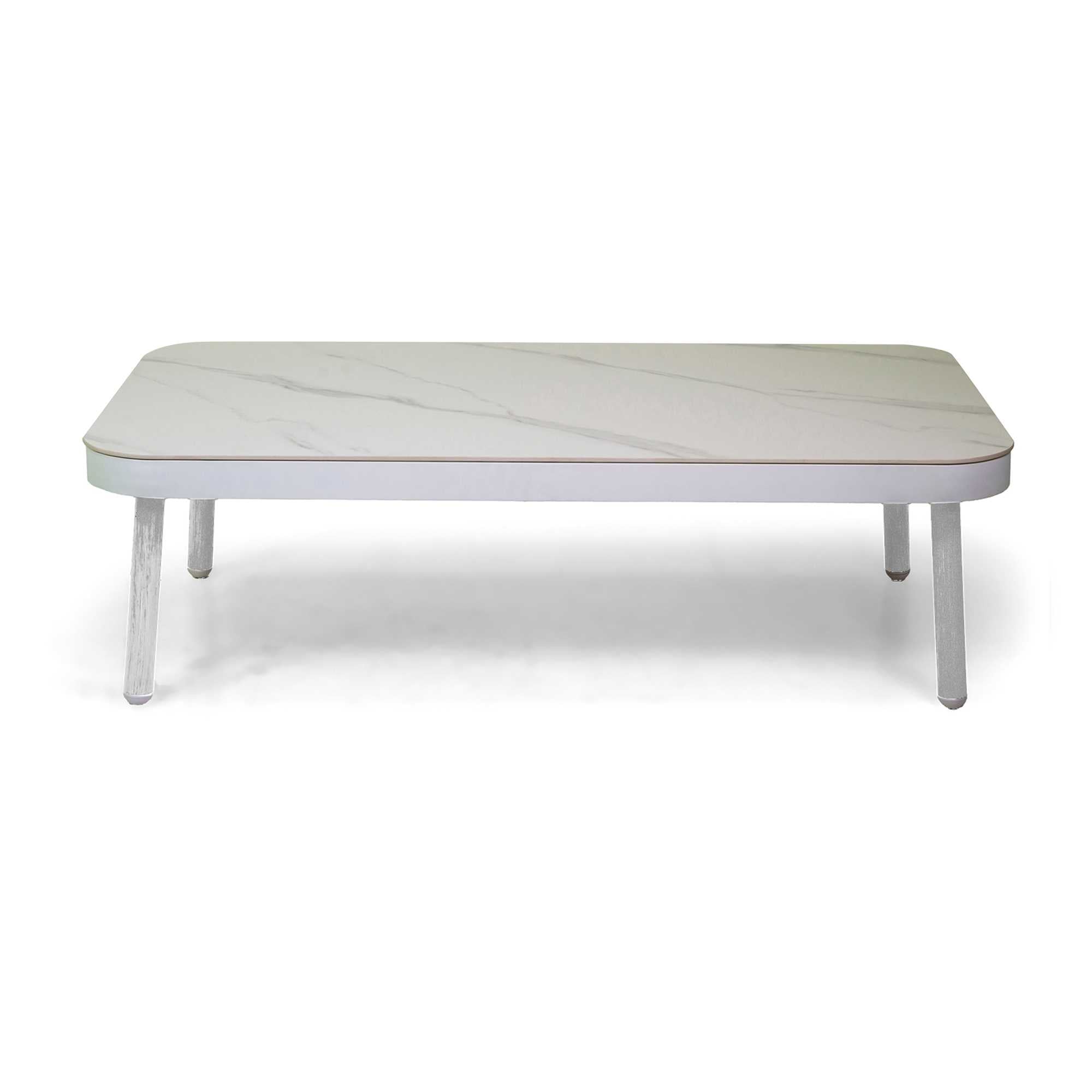 Salotto alluminio Wichita 3 posti bianco c/cuscino e corda grigio chiaro